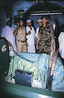 An explosive device recovered